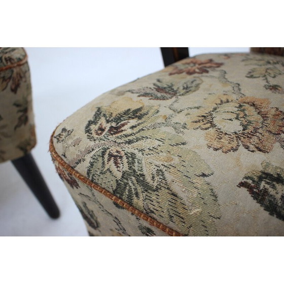 Image 1 of Paire de fauteuils vintage en tissu, Tchécoslovaquie, années 1940