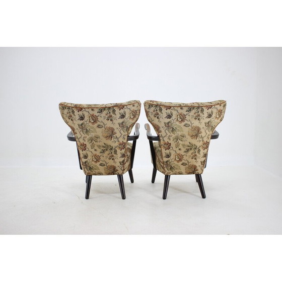 Image 1 of Paire de fauteuils vintage en tissu, Tchécoslovaquie, années 1940