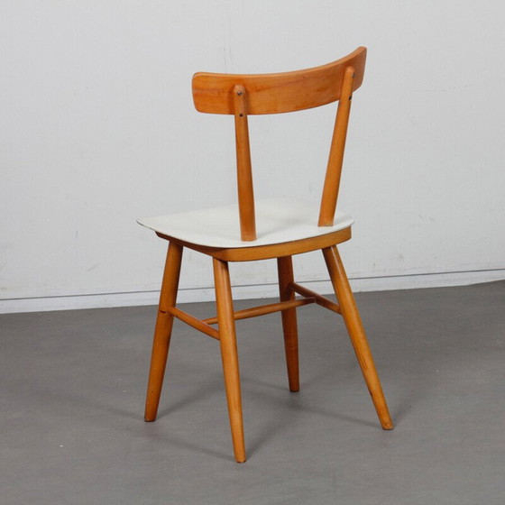 Image 1 of Ensemble de 3 chaises en bois vintage pour Ton, Tchécoslovaquie 1960