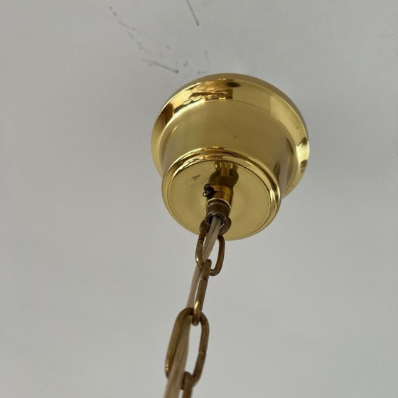 Image 1 of Lampe suspendue vintage en laiton, Suède 1980