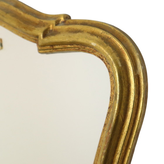 Image 1 of Petit miroir baroque à feuilles d'or