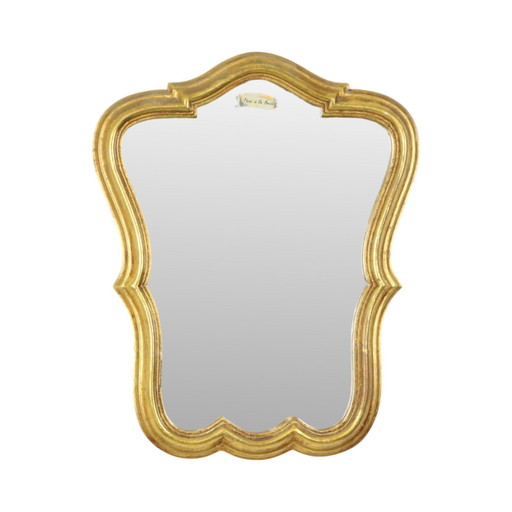 Petit miroir baroque à feuilles d'or