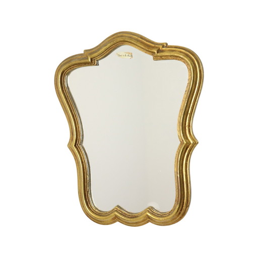 Petit miroir baroque à feuilles d'or