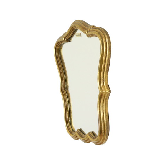 Image 1 of Petit miroir baroque à feuilles d'or