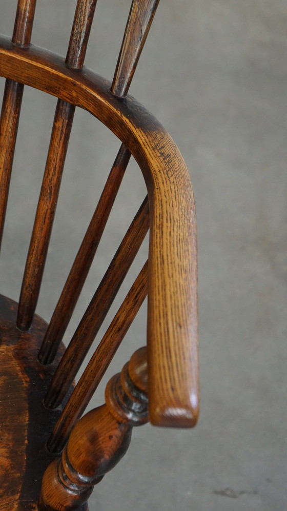 Image 1 of 2 X Chaise de salle à manger en bois avec accoudoirs