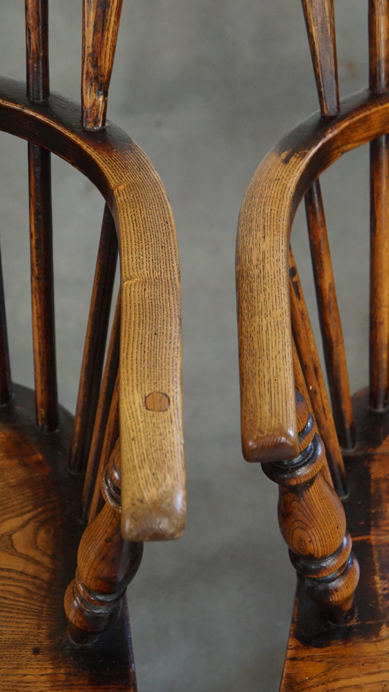 Image 1 of 2 X Chaise de salle à manger en bois avec accoudoirs