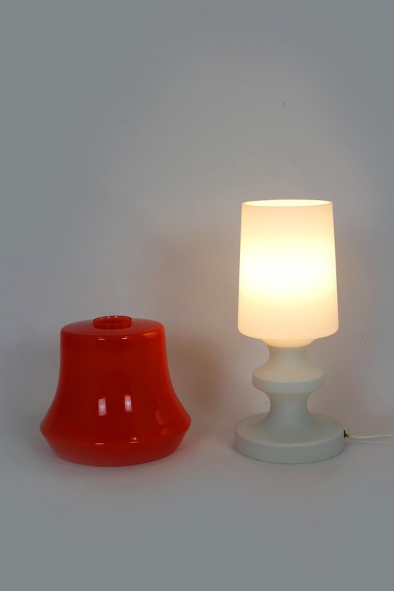 Image 1 of Lampe de table vintage en verre de Lighting Glass, 1970S
