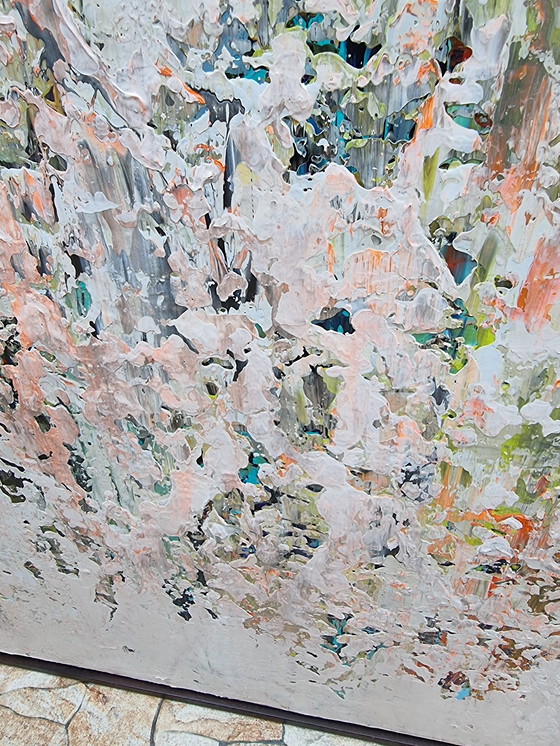 Image 1 of Frances Eckhardt - Peinture abstraite 80X80 Cm + Cadre No. 202402