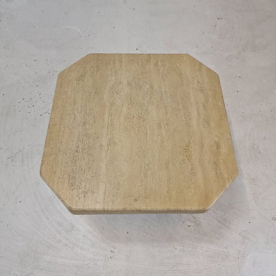 Image 1 of Table basse vintage italienne en travertin, 1980
