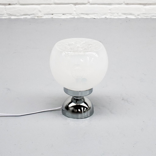 Lampe de table italienne en verre de l'ère spatiale