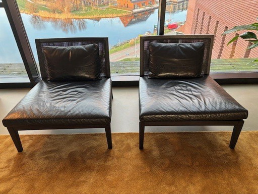 2 X Frigerio Giulia Large en cuir verni noir