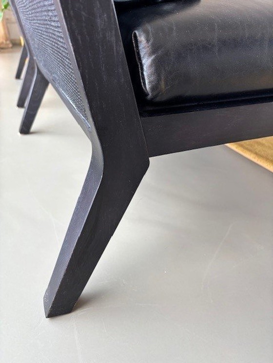 Image 1 of 2 X Frigerio Giulia Large en cuir verni noir