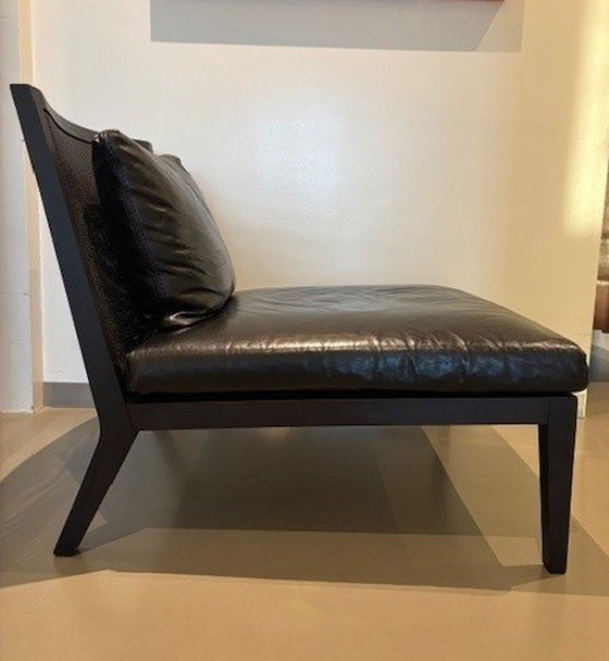 Image 1 of 2 X Frigerio Giulia Large en cuir verni noir