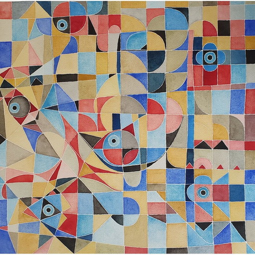 Aquarelle vintage sur papier n 396 de Jérémie Iordanoff, 2007