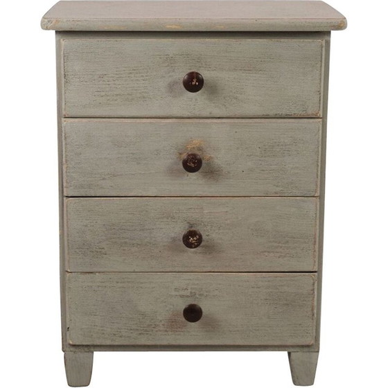 Image 1 of Commode vintage Gustavienne peinte en gris, années 1840