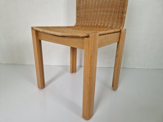 Image 1 of Chaises vintage en bois et en rotin, 1970S, lot de 2

