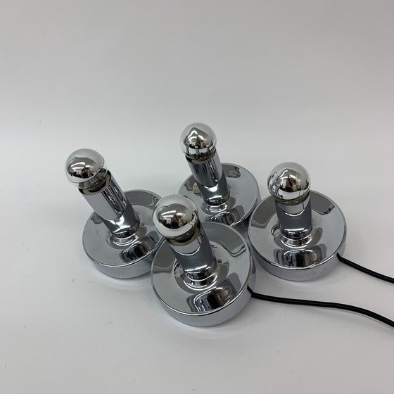 Image 1 of Paire de lampes en métal de l'ère spatiale, 1970