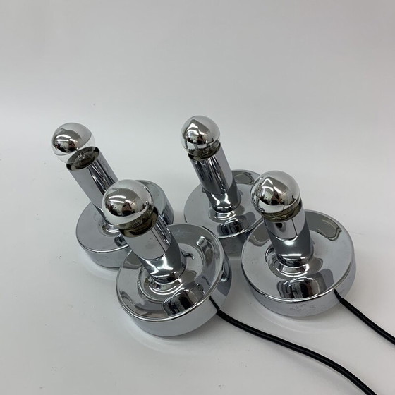 Image 1 of Paire de lampes en métal de l'ère spatiale, 1970