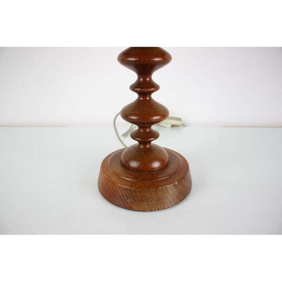 Image 1 of Lampe de table vintage en bois d'Antonín Hepnar, tchèque 1970