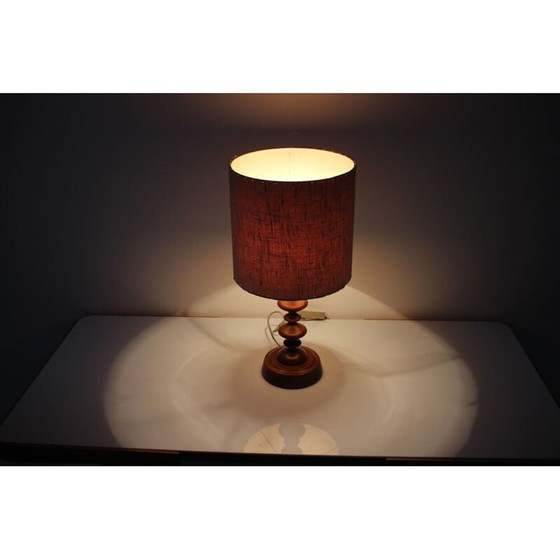 Image 1 of Lampe de table vintage en bois d'Antonín Hepnar, tchèque 1970