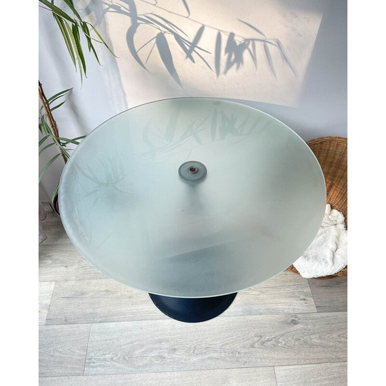 Image 1 of Table ronde vintage à champignon en bois et verre, 1970