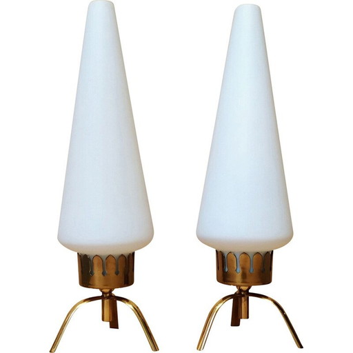 Paire de lampes de table italiennes vintage,1950s