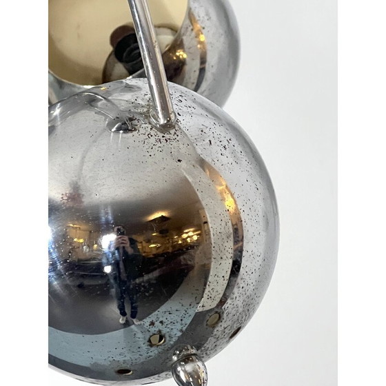 Image 1 of Lustre vintage chromé de Goffredo Reggiani, 1950