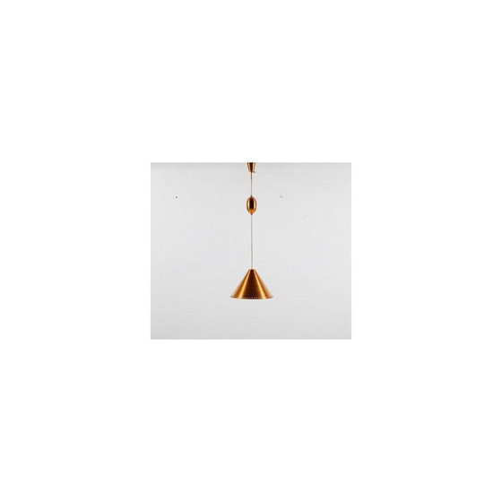 Image 1 of Suspension vintage en laiton Kegle par Bent Karlby pour Lyfa