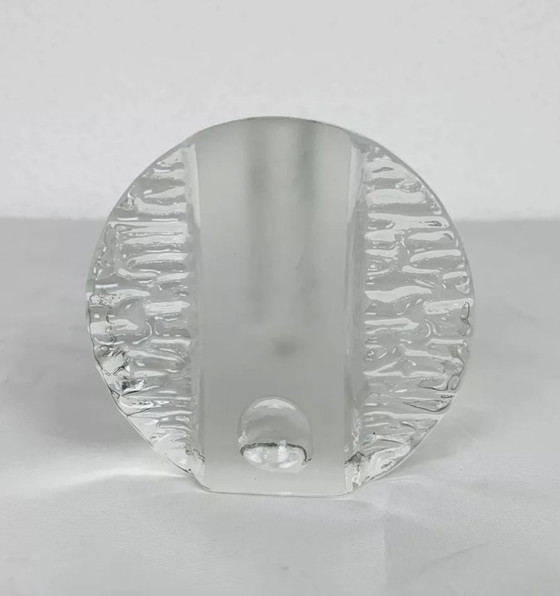 Image 1 of Vase Soliflore En Verre Moulé Walther Glass Années 70