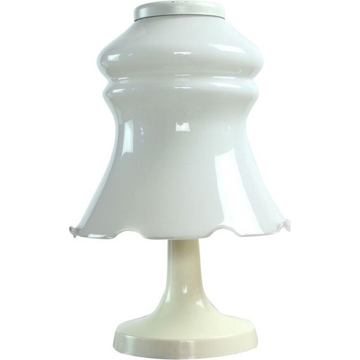 Lampe vintage en verre opale blanc par Opp Jihlava, Tchécoslovaquie 1960