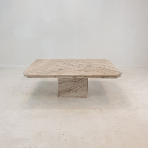 Table basse italienne vintage en marbre, 1980