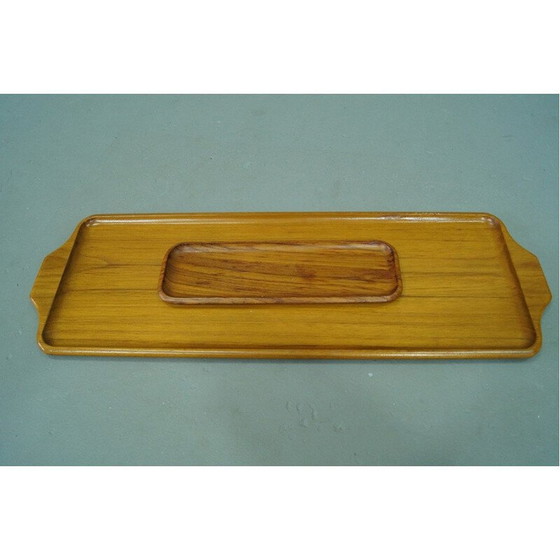 Image 1 of Paire de plateaux en teck massif scandinave vintage par Karl Holmberg AB, Suède 1960