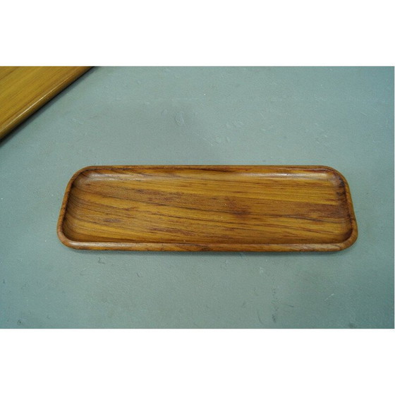 Image 1 of Paire de plateaux en teck massif scandinave vintage par Karl Holmberg AB, Suède 1960
