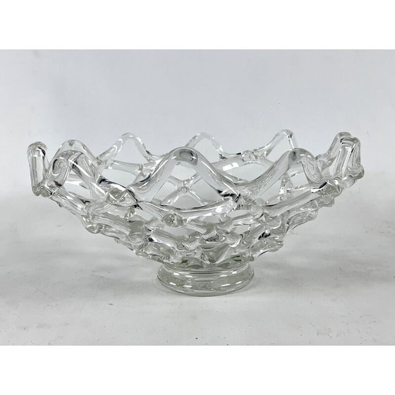 Image 1 of Centre de table en verre Murano Intreccio Vintage Art Deco par Barovier e Toso, Italie 1940s