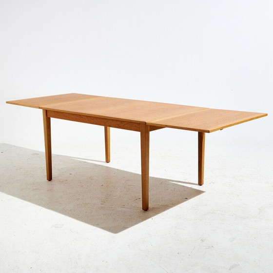 Image 1 of Table de salle à manger vintage en chêne avec 2 rallonges par Kai Winding pour Slagelse Møbelværk, 1960