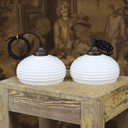 Lampe suspendue en opaline Art Déco