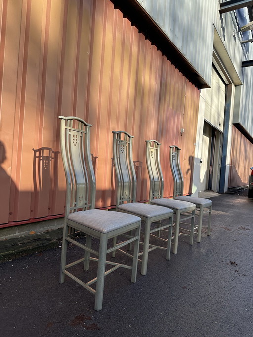 Chaises en bois Giorgetti (lot de 4) + table en option