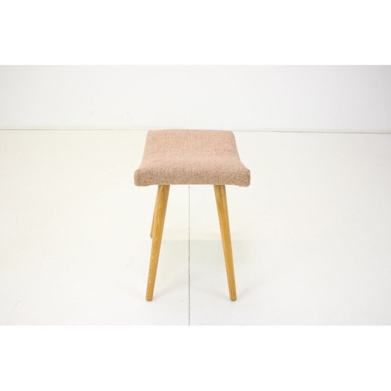 Image 1 of Tabouret vintage en bois de chêne, Tchécoslovaquie 1980
