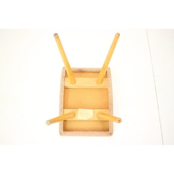Image 1 of Tabouret vintage en bois de chêne, Tchécoslovaquie 1980