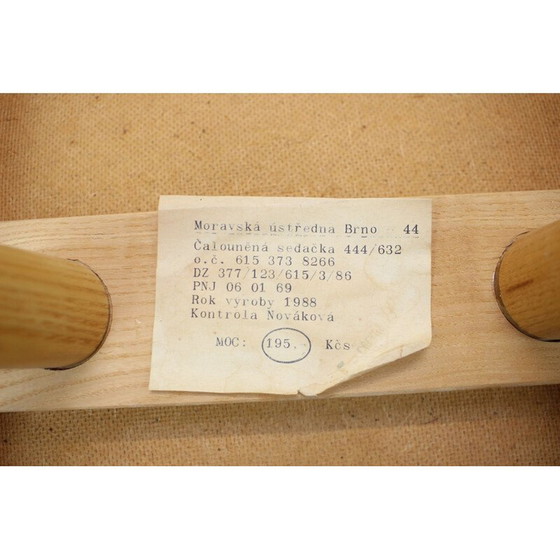 Image 1 of Tabouret vintage en bois de chêne, Tchécoslovaquie 1980