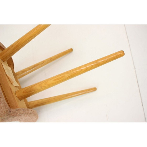 Image 1 of Tabouret vintage en bois de chêne, Tchécoslovaquie 1980