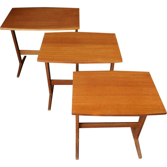 Image 1 of Tables gigognes vintage Trestle en teck, Danemark