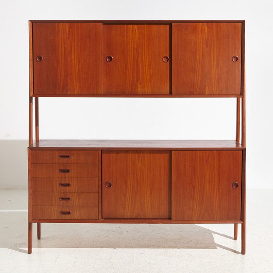 Image 1 of Buffet double en teck danois vintage modèle 3 par Gunni Omann pour Oman Junn Møbelfabrik