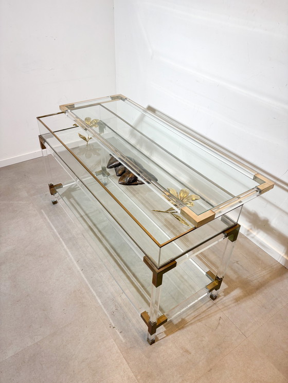 Image 1 of Lucite Dispay Cabinet Console Table