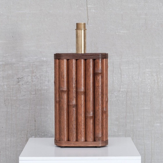 Image 1 of Lampe de table vintage en bambou et laiton, France 1970