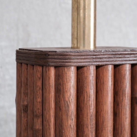 Image 1 of Lampe de table vintage en bambou et laiton, France 1970