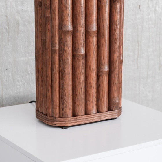 Image 1 of Lampe de table vintage en bambou et laiton, France 1970