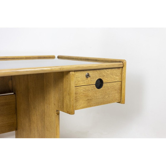 Image 1 of Bureau vintage rectangulaire en bois de chêne, 1970