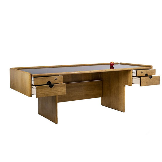 Image 1 of Bureau vintage rectangulaire en bois de chêne, 1970