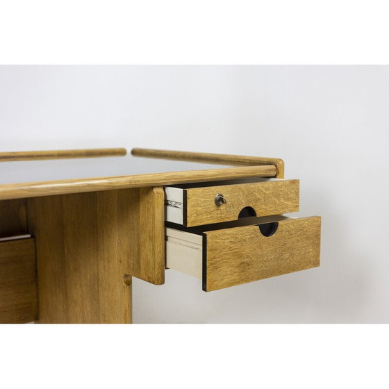 Image 1 of Bureau vintage rectangulaire en bois de chêne, 1970